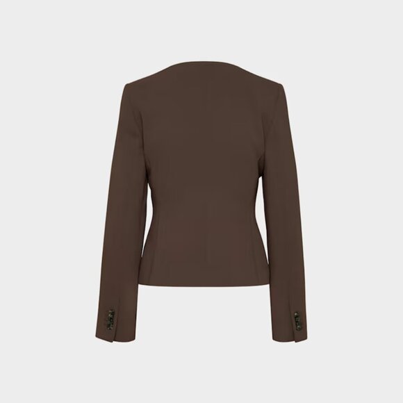 NWT Aritzia WILFRED Regal Blazer - Crepette Rich Mocha Brown 8 - Picture 9 of 12